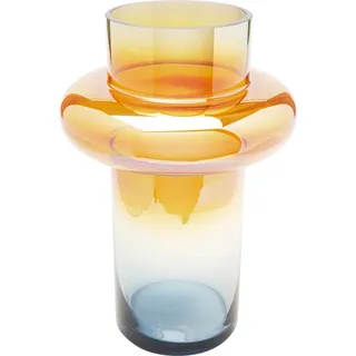 Kare Design Vase Phenom Ring Multi, Orange/Blau, Blumenvase, Dekorationsvase, Gefäß für Blumen, Tischvase, 30cm
