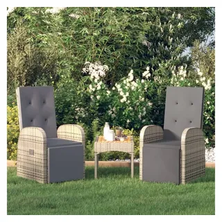 vidaXL Gartenstuhl 57 x 69 x 106 cm grau 2 St.