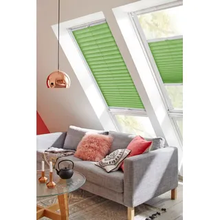 SUNLINES Dachfensterplissee Classic Style Crepe 78 x 142 cm grün/weiß