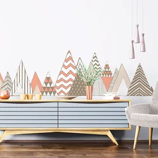 Wandaufkleber – Dekoration für Schlafzimmer Wohnzimmer – selbstklebend, riesig, skandinavische Berge, Roncador – 50 x 75 cm