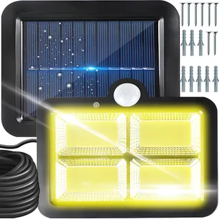 Solarlampen für Außen mit Bewegungsmelder 128 LED Garten Solarleuchten Superhelle Wandleuchte Aussenleuchte Sensor Gartenleuchten Lampe Outdoor Retoo