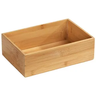 WENKO Bambus Holz Box Kiste Aufbewahrungs Ablage Ordnung Kosmetik Bad WC Terra L - Braun