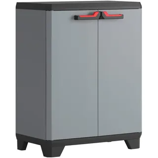 KETER Stilo Kunststoffschrank 68 x 39 x 90 cm Grau/Rot/Schwarz
