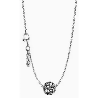 Pandora Moments Klassische Ankerkette + All Over-Herzen Charm aus Sterling-Silber im Geschenkset, Gr. 45cm, SET 590515-45+790964