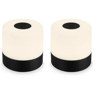 BRILONER – Mini LED Tischlampe Kabellos, Dimmbare Nachttischlampe Touch, Schreibtischlampe, Leselampe, Tischleuchte Outdoor & Indoor, USB-C, Camping Lampe, Warmweißes Licht, 7x7 cm, Schwarz