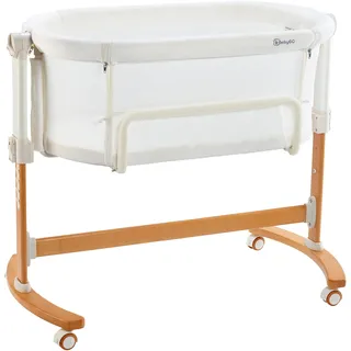BabyGo Beistellbett »Amila, beige white« mit Schaukelfunktion, beige