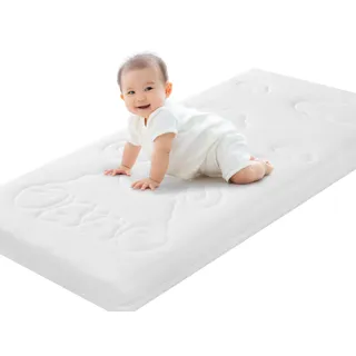 Traumnacht Baby-/Junior Duo Premium Kindermatratze, mit pflegeleichtem und saugstarkem Frotteebezug, 60 x 120 cm, weiß, Öko-Tex zertifiziert, produziert nach deutschem Qualitätsstandard
