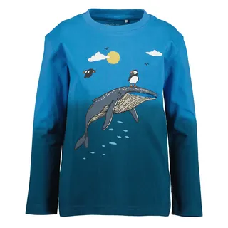 Langarmshirt BLUE SEVEN "Blue Seven Langarmshirt", Jungen, Gr. 92, 6581, cyan, 100% Baumwolle, normal, Rundhals, Shirts Langarmshirt