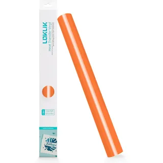 LOKLIK Bügelfolie – 30,5 x 90 cm – Flexfolie für T-Shirts, Taschen & mehr – Waschbar & langlebig – Kompatibel mit Cricut, Silhouette Schneideplottern (Orange)