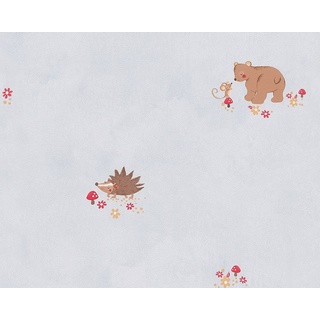 Livingwalls Tapete Lovely Friends Papiertapete Kindertapete 10,05 m x 0,53 m blau bunt 303103