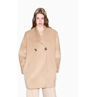 A|X Armani Exchange für Damen. XW000715AF16216U1051 Beigefarbener Caban-Mantel (M), Lässig, Wolle