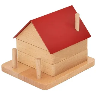 Schreibtisch-Organizer / Büro-Organizer - Schreibtischbox als Blockhütte (Holz) – für einen sauberen Schreibtisch – 3 Lagermöglichkeiten