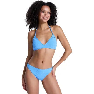 Bikini-Hose ROXY "Paradise Wave Moderate", Damen, Gr. S, blau (silber lake blau make a splash), Obermaterial: 92% Polyester, 8% Elasthan., Badehosen Bikini-Hose