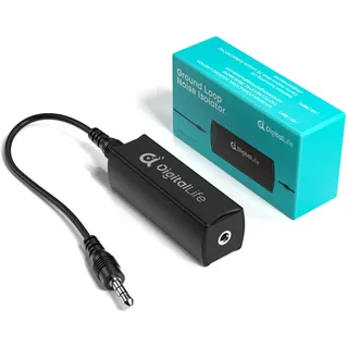DigitalLife HumBlock Mini | 3,5 mm TRS Ground Loop Isolator & Hum Eliminator, Passiver Entstörfilter für Geräte, Kopfhörer und Lautsprecher, Buchse auf Buchse (GLI-35A, 1er-Pack)