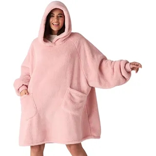 BEDSURE Hoodie Decke mit Ärmeln - Kuschelpullover als Geschenke für Frauen - Übergroßer Tragbare Decke Kuscheldecke mit Ärmeln Weihnachtsgeschenke für Frauen Freundin Mütter Damen, Rosa 107x90 cm