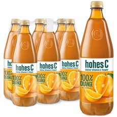 hohes C Orange (6 x 1l), 100% Saft, Orangensaft, Acerolasaft, Vitamin C, ohne Zuckerzusatz laut Gesetz, vegan, mit recyceltem PET
