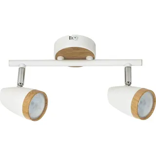 Spotleuchte Schienensystem Karen aus Metall u. Kunststoff weiß/ Buche L:15cm B:25,5cm H:8cm - Weiß
