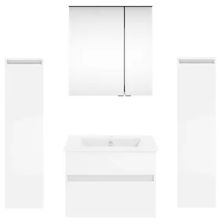 Puris Badezimmer , Weiß Hochglanz , Holzwerkstoff , 2 Schubladen , 122.4 cm , Goldenes M, Made in Germany, Dgm , hängend , Badezimmer, Badmöbelsets & Badmöbelserien, Badmöbel-Sets