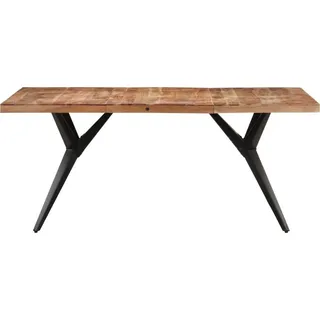 vidaXL Esstisch 160x80x76 cm Massivholz Akazie - Schwarz