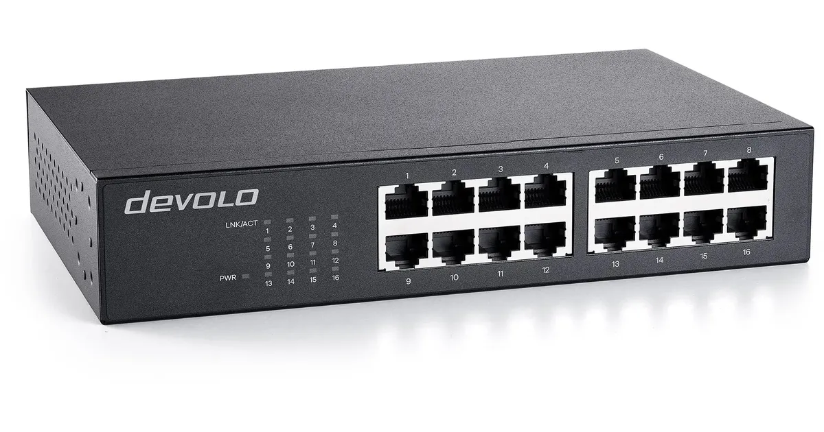 Lan Switch Device devolo Gigabit Ethernet Switch 16 Port unmanaged LAN Switch LAN ...