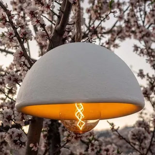 LED Akku Hängelampe Weiß dimmbar IP54 3000 k Fernbedienung 38 cm Pendelleuchte