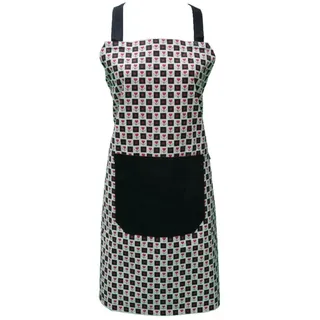 Lemos Home Verstellbare Schürze mit großer Tasche und langen Bändern. Kochchürze Küchenschürze aus hochwertiger Baumwollmischung. Modell L ́amour. Farbe wählbar. (Schwarz)