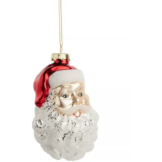 home&you Weihnachtskugel Glas Santa, 8x14 cm, Weihnachtsmann, Christbaumkugeln, Weihnachtsdeko Xmas, Christmas Deko , Weiß , 8x7x14 cm , Dekoration, Weihnachtsdekoration, Christbaumschmuck