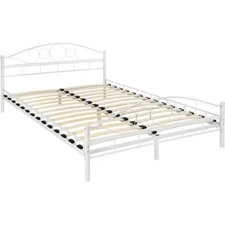 Tectake tectake® Metallbett, Weiß, Metall, Schlafzimmer, Betten, Metallbetten