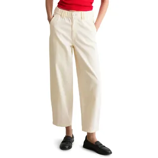 7/8-Hose MARC O'POLO DENIM, Damen, Gr. M, N-Gr, beige (creme), Web, Obermaterial: 81% Baumwolle, 18% Lyocell, 1% Elasthan, unifarben, relaxed fit 7/8-Länge, Hosen 7/8-Hose, Relaxed Shape, elastischer Bund