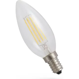 Spectrum LED Filament Leuchtmittel Kerze 6W E14 klar 540lm extra warmweiß 1800K