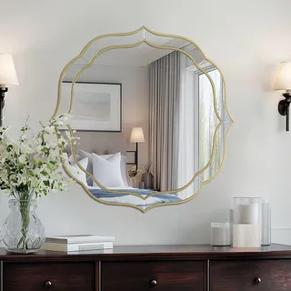 Rechteckiger Wandspiegel – Wandspiegel – Dekorativer Spiegel – Badezimmerspiegel – Wohnzimmerspiegel – 80x80 cm