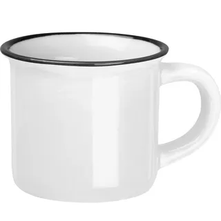 noTrash2003 4er Set Espressotassen im Retro Look Vintage Style aus Keramik mit 60 mL Nostalgielook (Weiss (4))