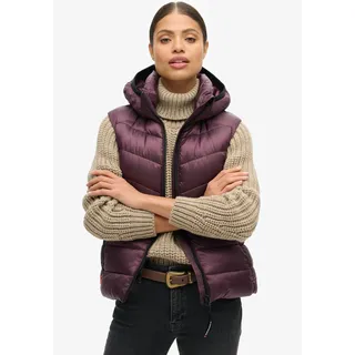 Superdry Steppweste »HOODED FUJI QUILT PADDED GILET«, lila