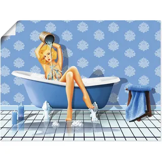 Artland Wandbild »Das sexy blaue Badezimmer«, Frau, (1 St.), als Leinwandbild, Poster, Wandaufkleber in verschied. Größen Artland blau