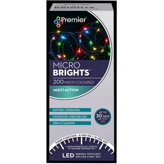 200 Multi Aktion Mehrfarbig Mikro Hell Weihnachtsbeleuchtung - PREMIER
