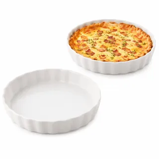 WakiHong 2 Artikel Tarteform aus Keramik Runde Keramikkuchenform 14.4cm