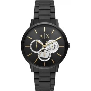 Armani Exchange Cayde - Automatikuhr mit schwarzem Edelstahl für Herren AX2748