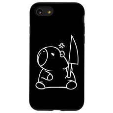 Hülle für iPhone SE (2020) / 7 / 8 Capybara hält ein Messer