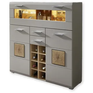 Stella Trading Highboard 120 x 129 x 37 cm Grau