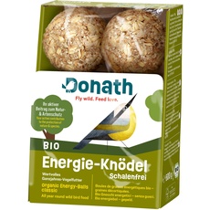 Donath Bio Energie-Knödel Schalenfrei ohne Netz - Knödel ohne Netz - 100g je Knödel - keine Schalenreste - wertvolles Ganzjahres Wildvogelfutter - unsere Manufaktur in Süddeutschland - 6er Karton