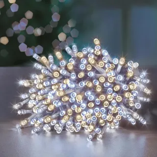 Weihnachtsbaum Lichterkette Transparentes Kabel & Timer 50M 2000 LED Warmes Weiß