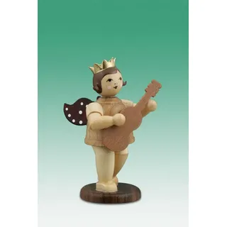 Engelmusikant Engel mit Gitarre ohne Krone natur Höhe ca 6cm NEU Holzengel Holz