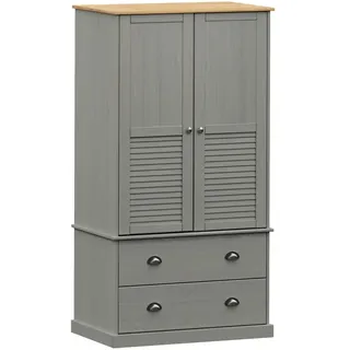 vidaXL Kleiderschrank VIGO Grau 90x55x170 cm Massivholz Kiefer - Grau