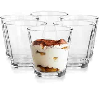 Glasmark KROSNO 1992 Dessertgläser 6er Set 230 ml Aus Glas Eisbecher Gläser Eisschalen Dessertschalen Stilvoll
