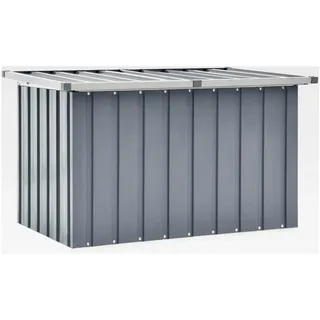 Wasserdichte Gartenbox XXL aus Metall, Auflagenbox, Kissenbox, Werkzeugkasten, Gerätebox, Gartentruhe - Grau - 109 x 67 x 65 cm - Grau