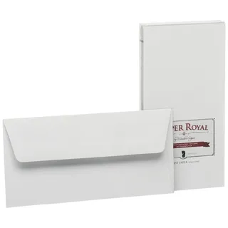 RÖSSLER edel Briefumschläge ohne Fenster nassklebend, 100g/m2, 20 Stück Briefumschläge DIN lang | Briefpapier edel | Briefumschläge Hochzeit | Farbe: grau