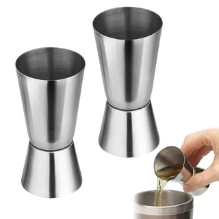 2 Stück Cocktail Messbecher,Jigger Spirituosen Messbecher Cocktail,Jigger,Dual Spirit Measure Cup Jigger 2cl & 4cl mit Präzise Skala für Bars Zuhause,Hochwertiges Gin Whiskey Alkohol.