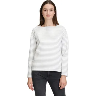 Betty & Co Sweatshirt U-Boot-Ausschnitt Grau/Weiß 44