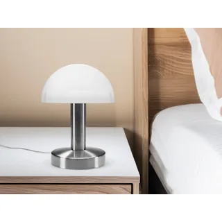 Kleine Tischlampe mit Glas Lampenschirm, Nachttischlampe touch dimmbar Höhe 21cm