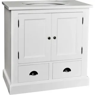 Casa Padrino Landhaus Stil Waschschrank Waschtisch inkl 1 Waschbecken - Bad Schrank